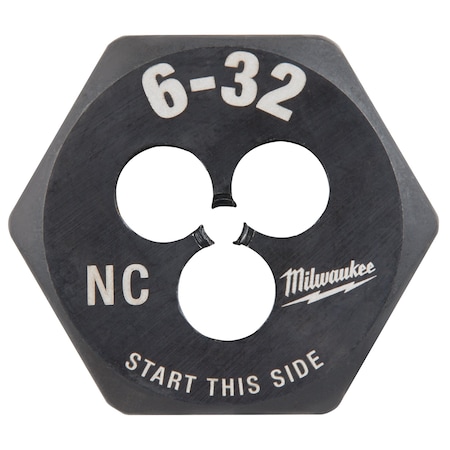 Hex Threading Die, #6-32, UNC