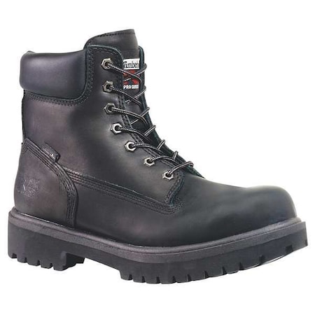 Men's Work Boot, 9 Leather, 6 in Height, Black