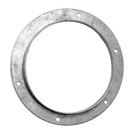 Round Angle Flange Adapter, 6 in Duct Dia, Galvanized Steel, 22 ga GA, 1" L, 1-1/4" H