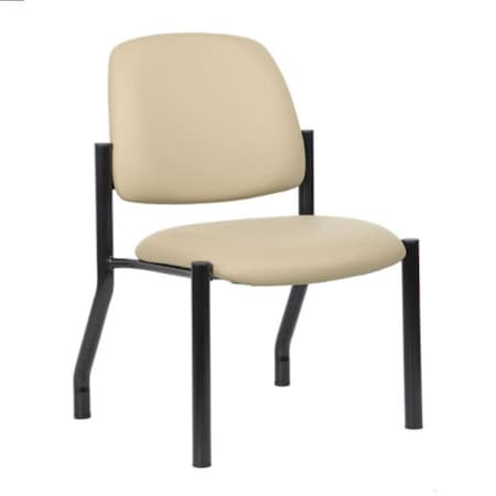 Patient Guest Chair - Armless - Beige Antimicrobial Vinyl