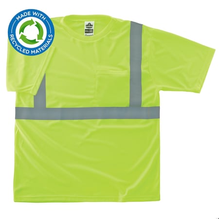 Hi-Vis T-Shirt, 100% recycled polyester, Lime, XL