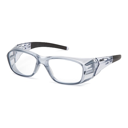 Emerge(R) Plus Full Reader Reader Safety Glasses, Gray Wraparound Frame, 3.0 Diopter, Clear Lens