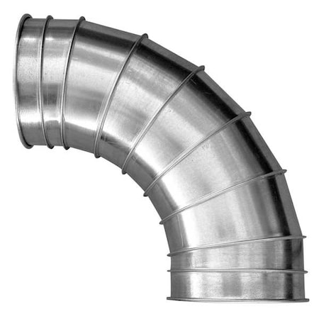 Round 45 Degree Elbow, 6 in Duct Dia, Galvanized Steel, 24 ga GA, 12" L