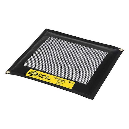 Sorbent Pad, 1 gal, 23 in  x 21 in, Fuel, Oils, Black/White, Polypropylene