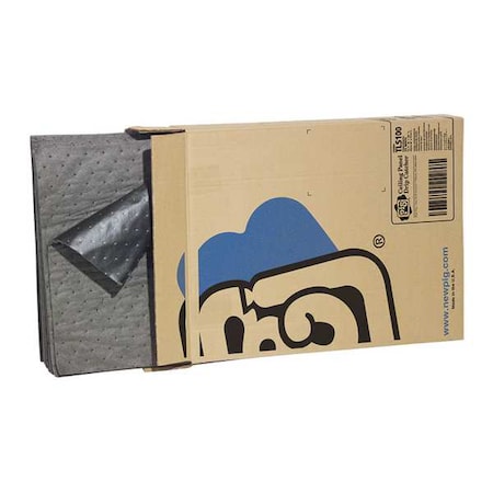 Sorbent Pad, 4 gal, 15 1/2 in x 20 in, Universal, Gray, Polypropylene