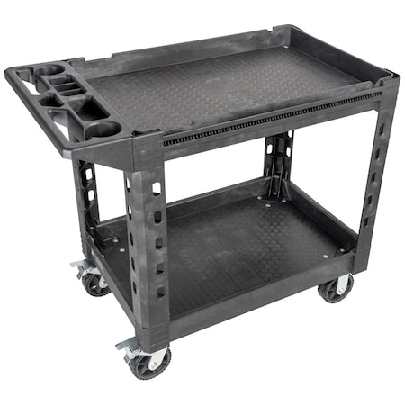 Utility Cart, Polypropylene, 500 lb Load Capacity, 44.63 in L, 25-1/2 in W, 39 in H