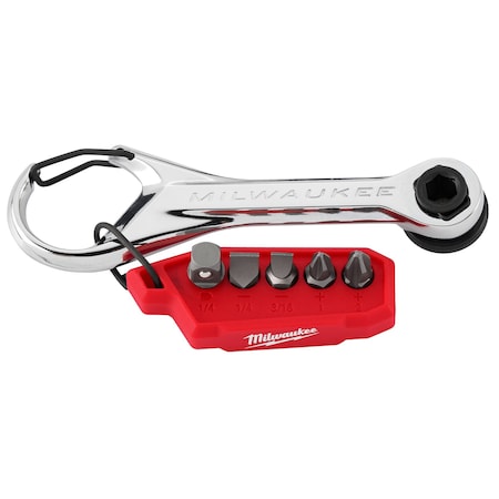 7-in-1 Multi-Bit Mini Ratchet, Includes Bits, Compact Handle