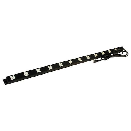 Electrical Powerstrip,Black,48 In.
