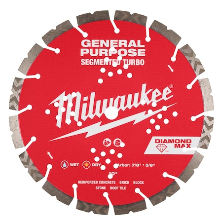 10" DIAMOND MAX Segmented Turbo, General Purpose Diamond Blade