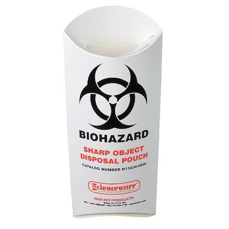 Biohazard Sharp Object Pouch,PK200