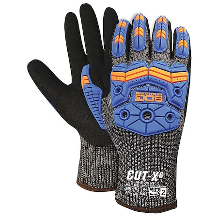 Cut-Resistant Impact Gloves, Cut Level A6 ,Dipped ,Nitrile ,Sandy ,XL 1 PR