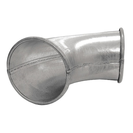 Round 90 Degree Elbow, 4 in Duct Dia, Galvanized Steel, 24 ga GA, 10" L