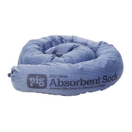 Sorbent Sock, 9 gal, 3 in x 48 in, Universal, Blue, 12 PK