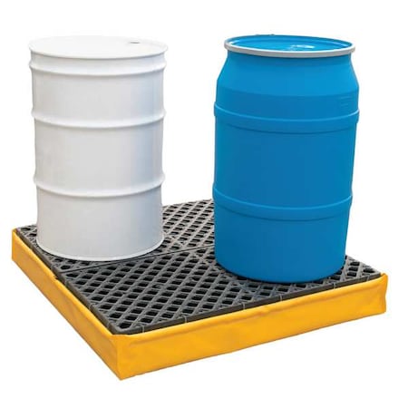 Spill Pallet, 66 gal Spill Capacity, 4 Drums, 2,400 lb Load Capacity, Polyethylene