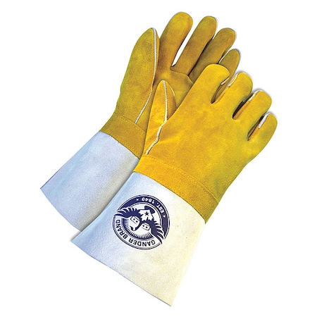 Gander Brand Welding Gloves, Gauntlet Cuff, Straight Thumb, Premium Cowhide, Universal, 1 PR