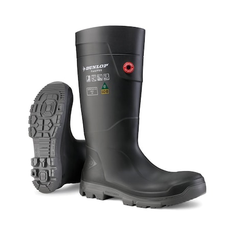 Rubber Boots, 10D, Knee, Charcoal