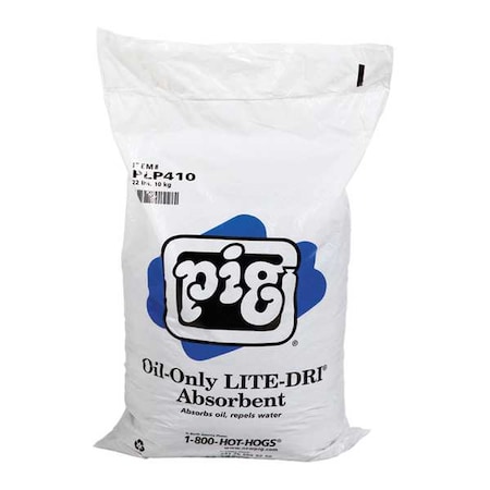 Granular Sorbent, 8 gal Absorbed per Package, 22 lb Bag, Hydrophobic Cellulose, Not Scented, Tan