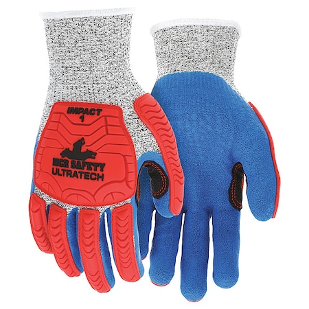 Coated Gloves, Cut Level A4 ,Dipped ,Latex ,Rough ,M 12 PK
