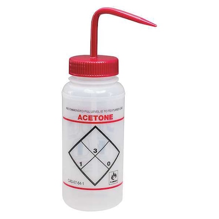 Wash Bottle,Std Spout,Acetone,PK6