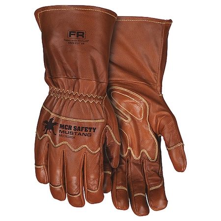 Leather Drivers Gloves, Goatskin ( Double Palm ), Gauntlet, Wing Thumb, Gunn - Full Back Cut, Brown