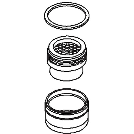 1.5 gpm Aerator, 13/16"-27, 55/64"-27 Thread Size, Chrome, Metal
