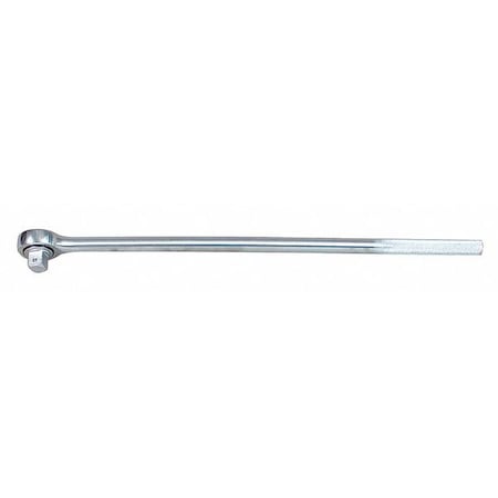 3/4" Drive 45 Geared Teeth Round Head Style Hand Ratchet, 24" L, Chrome Finish