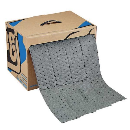Sorbent Roll, 7 gal, 15 in x 60 ft, Universal, Gray, Polypropylene