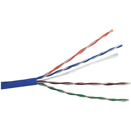 Cable,Cat 5e,24 AWG,100 ft,Blue