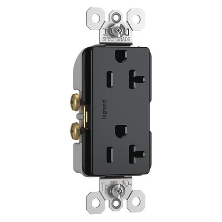 Straight Blade Receptacle, 5-20R, 20 A, 125V AC, 2 Pole, 3 Wire, Flush Mount, Grounded