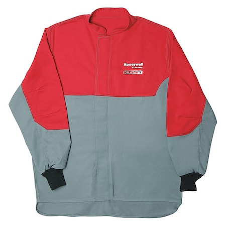 Arc Flash Coat, 12 cal/sq cm ATPV, 2XL, 9 oz Cotton/Nylon, Zipper Closure