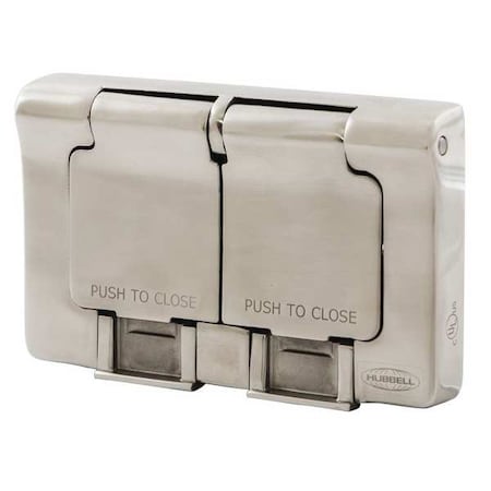 Weatherproof Wall Plate, Number of Gangs: 1-Gang Stainless Steel, Brushed Finish, Silver