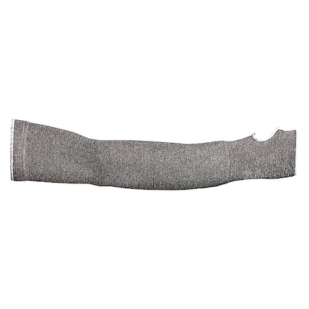 Cut-Resistant Sleeve, Cooling, ANSI/ISEA Cut Level A2, Seamless Knit, Thumbhole, 22 in L, Gray, S,PR