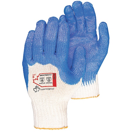 Knit Gloves, Cotton, Rough 4-Mar, Knit, Blue/White, L ( 9 ), 12 PK
