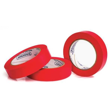 Masking Tape, 1 in W x 40 yd L, 6.3 mil Thick, Red, Rubber Adhesive, 3 PK