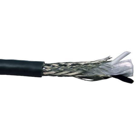 Communication Cable, 2 C, Gray, PVC, 100 ft.
