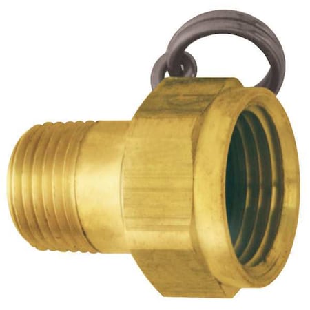 Non-Swivel Hose Adapter, Brass, 1-1/4 in.