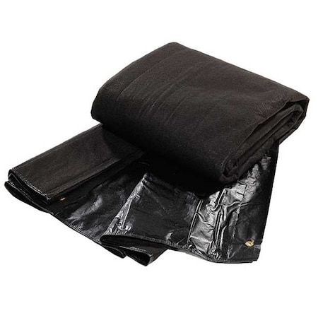Sorbent Pad, 12 gal, 10 ft x 10 ft, Oil, Black, Polyethylene, Polypropylene