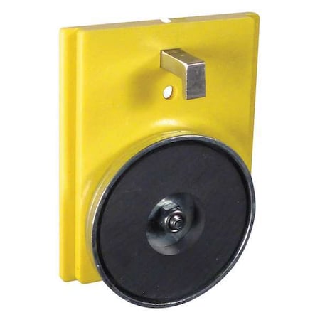 Magnetic/Clip Mount Plate, Polycarbonate, 3 3/4 in Height, 3 in Length, 0.35 lb, Yellow