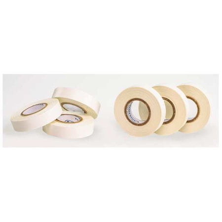 Masking Tape, 1/2 in W x 15 yd L, 6.3 mil Thick, White, Rubber Adhesive, 6 PK