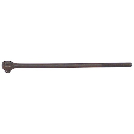1" Drive 45 Geared Teeth Round Head Style Hand Ratchet, 30" L, Black oxide Finish