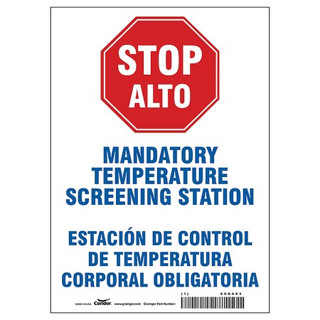 Bilingual Temperature Screening Sign, HWB770T1410