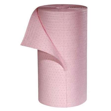 Sorbent Roll, 40 gal, 30 in x 300 ft, Universal, Pink, Polypropylene