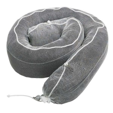 Sorbent Boom, 48 gal, 8 in x 10 ft, Oil, Black, White, 4 PK