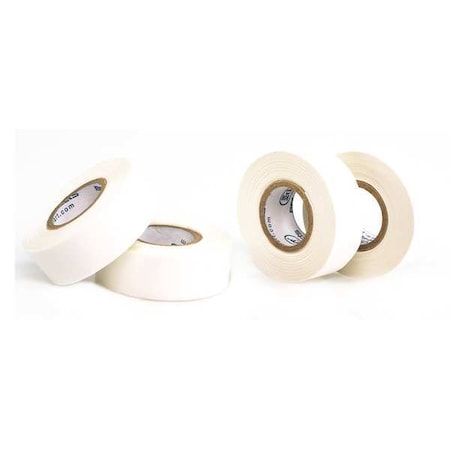 Masking Tape, 3/4 in W x 15 yd L, 6.3 mil Thick, White, Rubber Adhesive, 4 PK