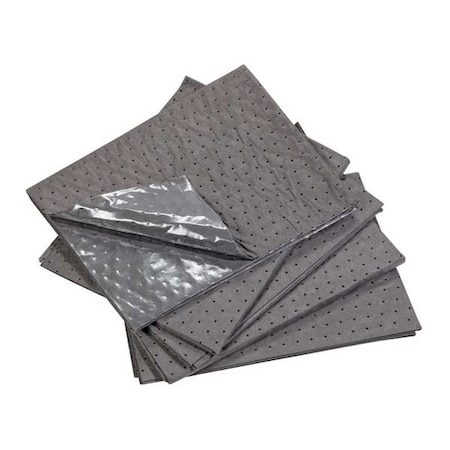 Sorbent Pad, 15 gal, 31 in x 40 in, Bodily Fluids, Gray, Polypropylene