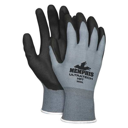 Coated Gloves, PVC, Foam, 3/4 Dip, 4 Abrasion Level, Gray, XL 1 PR