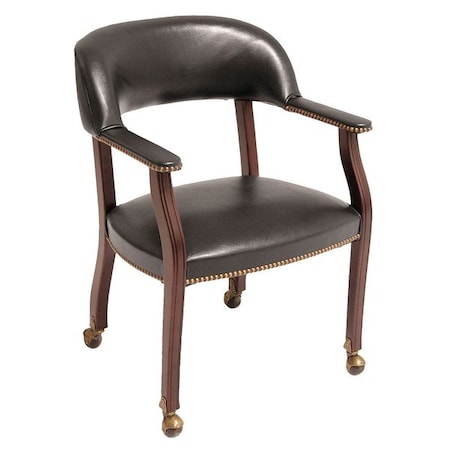 Ivy League Traditional, Black Seat, Black Back, 24 W 25 L 31 H, Fixed, Wood, Metal, Vinyl Seat