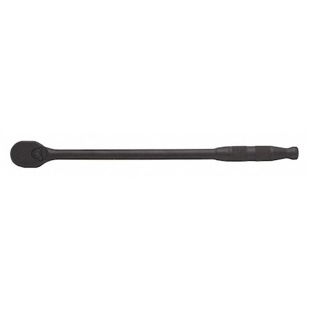 1/2" Drive 90 Geared Teeth Pear Head Style Hand Ratchet, 25-11/16" L, Black Oxide Finish
