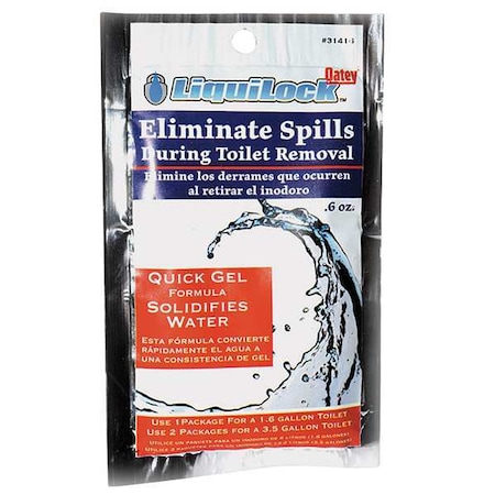 Granular Sorbent, 2 gal Absorbed per Package, 0.6 oz Bag, Acrylic Polymer, Not Scented, White