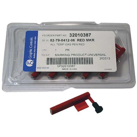 Chart Recorder Pen,Red,0.800 In Bold,PK6